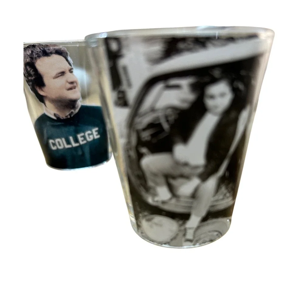 John Belushi Animal House College Shot Glasses Universal Studios Set of‎ 2